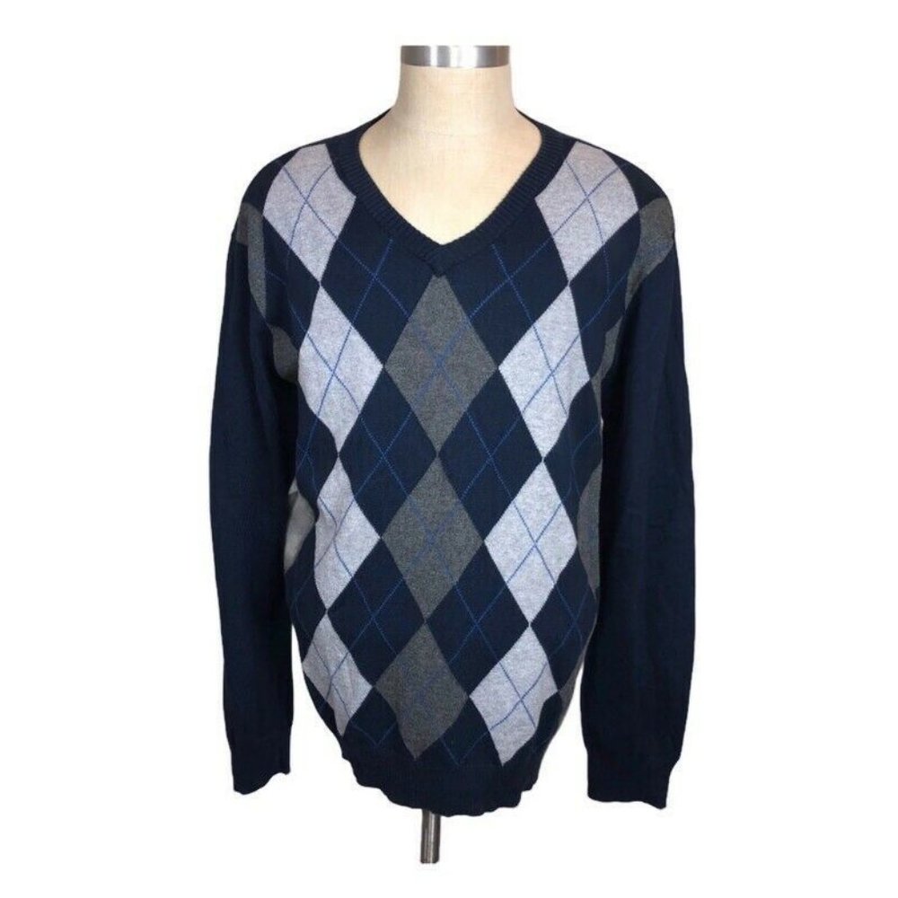 Old Navy Cotton Cashmere Sweater Men's XL Argyle
